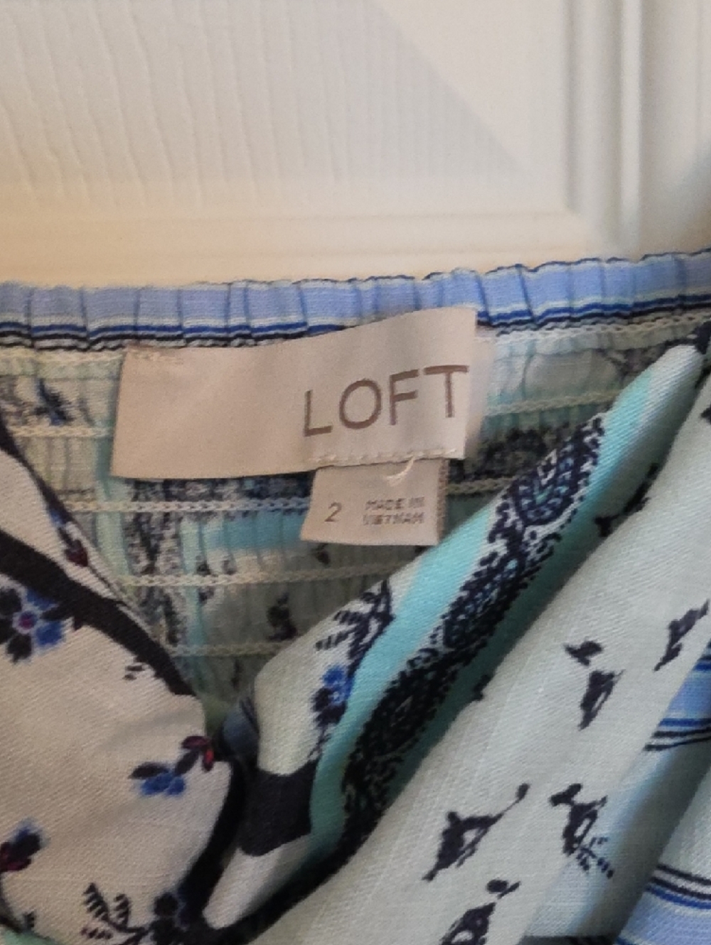 LOFT Light Blue & Mint Patchwork Floral Slip Dress - Picture 2 of 5